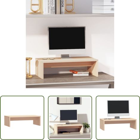 Monitorerhöhung Holz - Monitorständer 50x27x15 cm Massivholz Kiefer (1/5)
