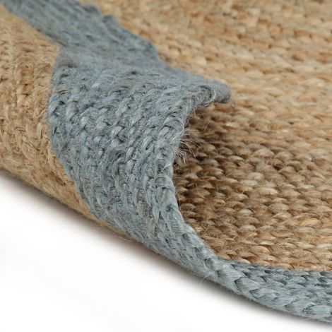 vidaXL Handmade Rug Jute with Olive Green Border 90 cm