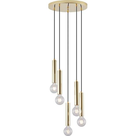 Suspension décorative 5xE27 23W IP20 – Métal doré (1/4)