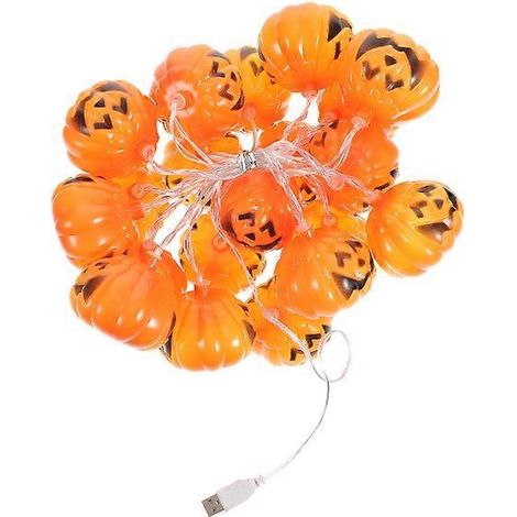 Guirlande lumineuse décorative citrouille d'Halloween 2025, 3 mètres, 20 LED (USB) (1/4)