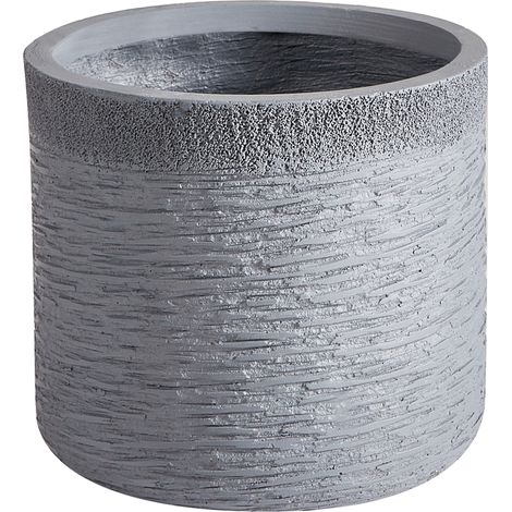 Maceta de mezcla de arcilla gris 26 cm fibra resistente intemperie Samos (1/5)