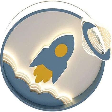 Plafonnier LED pour enfants, motif fusée, 3 couleurs, intensité réglable, chambre (1/5)