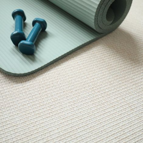 Moquette Tissé plat Yoga Blanc coton - Rouleau de 4m x 1m (1/5)