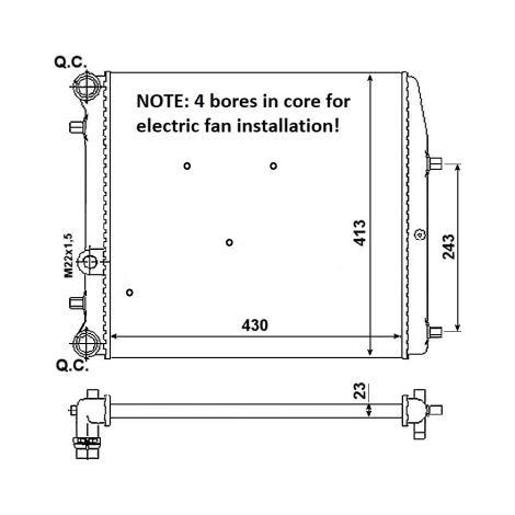Radiateur, refroidissement du moteur NRF 53021A SEAT 6Q0121253 6Q0121253AE