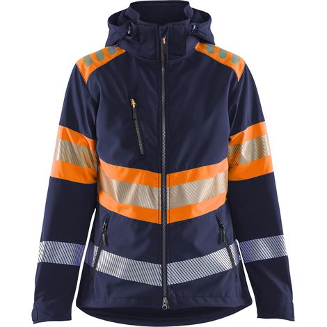 Veste softshell de travail haute visibilité femme 4404 - Marine/Orange M