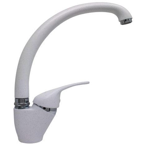 RUBINETTO MISCELATORE MONOCOMANDO PER LAVELLO CANNA ALTA GRANITO BIANCO 3/8 PORTA & BINI RUBINETTERIE SNC (1/2)