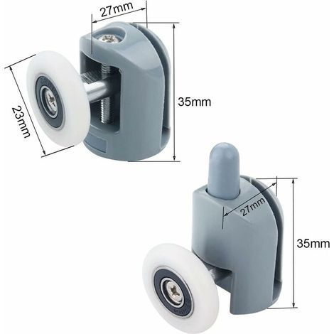 Roulette Porte Coulissante Douche 8 Pièces Roulettes pour Porte de Douche 23mm Galets de Porte de Douche Roulettes Cabine de Douche pour Salle de Bain, 4 Supérieures et 4 Inférieures (1/4)