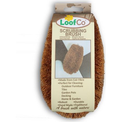 Brosse en noix de coco écologique LoofCo pour nettoyer les chaussures, les poussettes et les terrasses (1 pièce). (1/2)