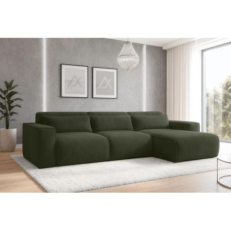 AX LIVING Wohnlandschaft mit Schlaffunktion Ruyam Eckcouch Grün R