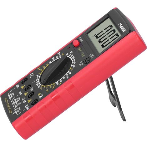 DT9205B AC/DC Digitalmultimeter mit hoher Genauigkeit, Überlastschutz, akustischem Signal, Voltmeter und Amperemeter (rot und schwarz) (1/5)