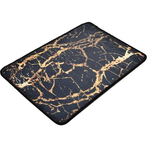 Alfombra de baño negro y naranja