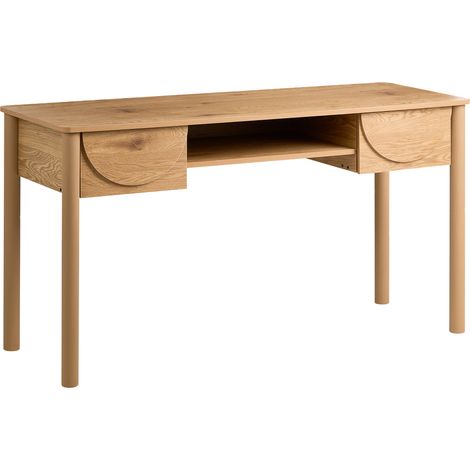 Escritorio de oficina estilo escandinavo con cajones y estante abierto de MDF 140 x 50 cm marrón claro Sendra (1/5)
