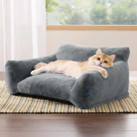 Lit pour Chat - Grand Canapé pour Chat, 61x46x25cm, Gris Foncé (1/5)