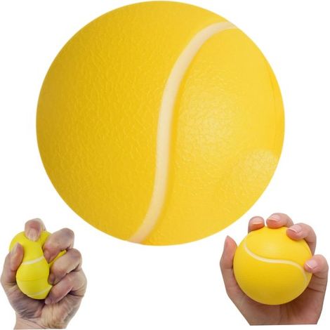 Balle de préhension – appareil d'entraînement pour les mains – Pour des exercices de la main et la réduction du stress – Convient aux adultes et aux seniors pour renforcer la préhension – PU – Jaune (1/5)