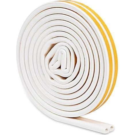 Türdichtungsisolierung, 9 mm (L) x 6 mm (H) Gummidichtungsstreifen, Klebeschaum, D-Profil-Fensterdichtung für Kollisionsschutz, Kältebeständigkeit, Stoßfestigkeit (6 m) (1/5)