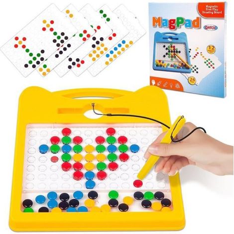 Tableau Magnétique - 23 x 20,5 x 1,7 Cm - Jaune - Dès 3 Ans - Plastique - 1 Pièce (1/4)