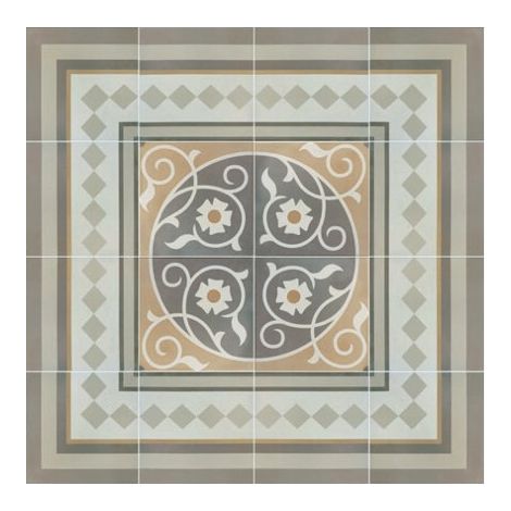 Aelle - Carrelage sol / mur effet ciment motif floral 20x20 cm - CAPRICE LOIRE - Vendu par boîte de 1 m² (1/5)