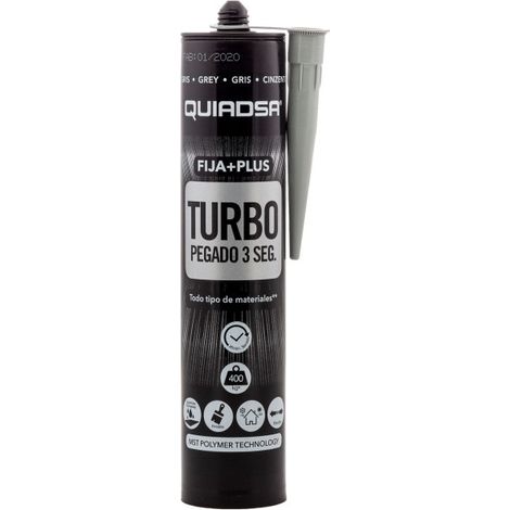 Adhesivo sellador fija+plus turbo 290 ml gris quiadsa