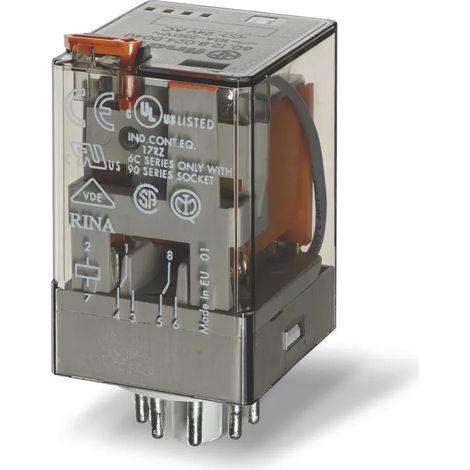 Industrie-Relais Finder 60.12.8.024.0054 Testknopf LED
