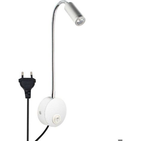 Applique Murale LED - Bras Flexible Col De Cygne - Lampe De Lecture 220 V - Protection Des Yeux - Argent - Lot De 2 (1/5)