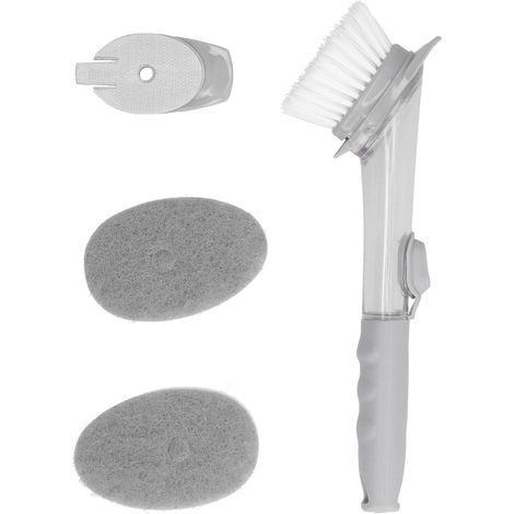 Press Type Liquid Soap Dispenser Pot Bowl Dish Washing Brush Automatic Sponge Brush