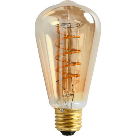 Opjet 0011805 Ampoule décorative LED E27 5W 220/240lm - filament twist - rétro Edison Ø64x140mm (1/4)
