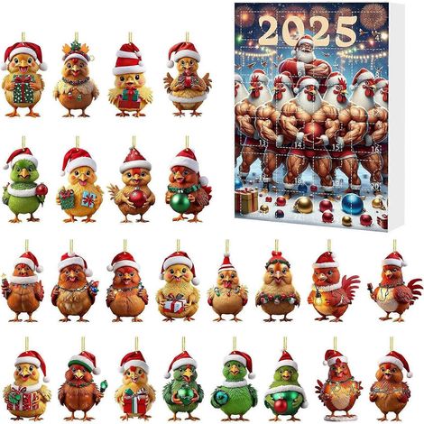 Französische Bulldogge Adventskalender 2025, 2D-Acryl-Hunde-Countdown-Kalender, Geschenk für Kinder – Modell I