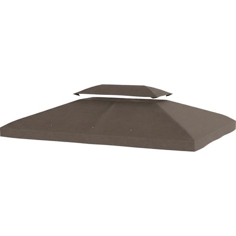 Toldo de recambio 4x3 m avec double orificios de drenaje protección UV marrón