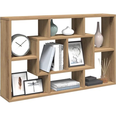 vidaXL Mensola da parete artigianale in rovere 85x16x52,5 cm in