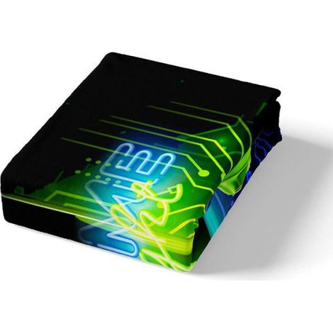 Housse de Couette Jeux Parure de Lit chambre à coucher décoration microfibre Modern Game Controller jeu 200x200cm dégradé bleu vert (1/5)