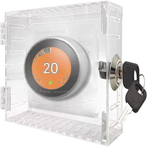 Cache-thermostat, boîtier de verrouillage universel pour thermostat avec serrure, grande protection transparente pour thermostat mural, protection de panneau de thermostat pour la maison. (1/5)