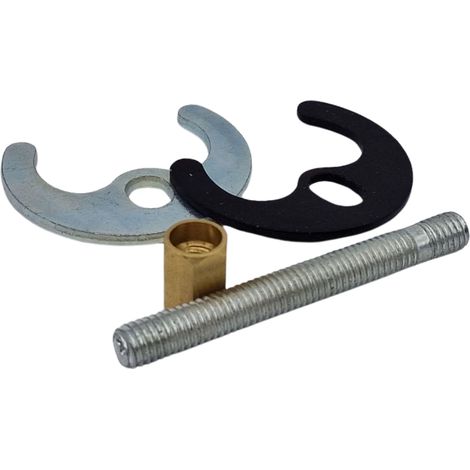Schläfer 405410 Kit di Fissaggio Universale per Montaggio Rubinetto a un Foro con vite M8 da 80 mm, Adatto per Miscelatore del Lavabo, Bidet e Lavello Cucina con Piastra in Acciaio Made in Italy