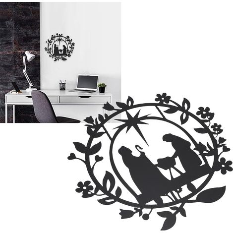 Schwarze abstrakte Metall-Wandskulptur für Wohnzimmer, Schlafzimmer, Badezimmer (1/5)