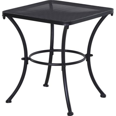 Schwarzer Gartentisch 45x45x50 cm – Metall, Couchtisch für Terrasse und Garten (1/5)