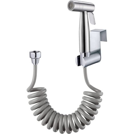 Spruzzatore per bidet portatile in acciaio inossidabile con doppia modalità (getto/spruzzo), WC o bidet a parete con tubo flessibile da 310 cm e gancio (1/5)