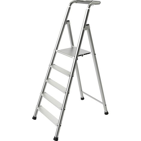 TUBESCA-Comabi - Escabeau aluminium grande plateforme Probat – 4 à 12 marches - Hauteur de plancher 0,96m (1/5)
