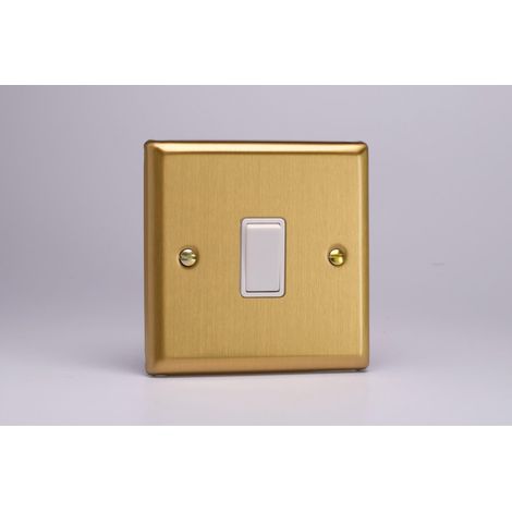 Brushed Brass 1-Gang 10A Rocker Switch - Vintage Modern Style