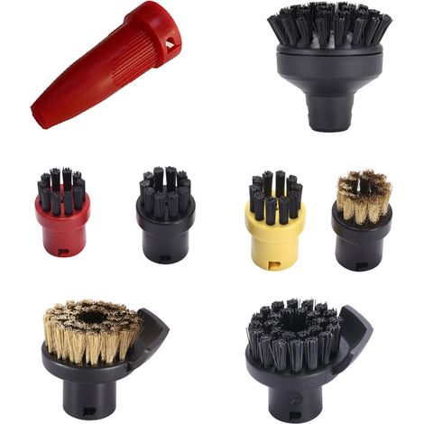 Kärcher SC Series Steam Engine Nozzle High-Power Nozzle Small Round Brush Copper Brush Nozzle Accessory Set (8 Pieces) (1/5)