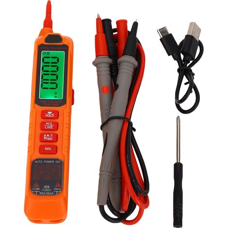 Multimètre numérique sans contact, Type stylo, 6000 points, testeur de tension Intelligent avec NCV pour la continuité de la résistance AC DC (1/5)