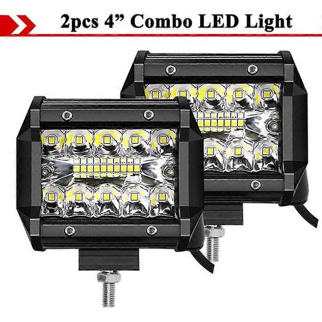 Projecteur antibrouillard carré à LED CREK 4x4 de 4 pouces pour voiture, moto, quad, SSV, Honda, Hummer, camion, Ford (12 V/24 V). (1/4)