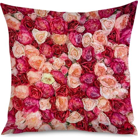Housse de coussin cœurs blancs sur fond rose (1/5)