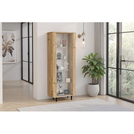 Vitrine contemporaine 80 cm chêne cadiz Marley (1/5)