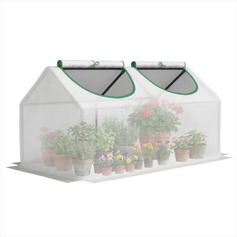 Serre de jardin compacte 120 x 60 x 60 cm avec fenêtres PE Blanc (1/5)