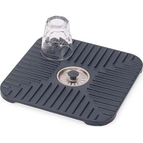 Tapis de Protection pour Évier avec Bouchon Drainant, Protège Évier, Verres, Vaisselle, Bouchon Amovible, Antidérapant (1/5)