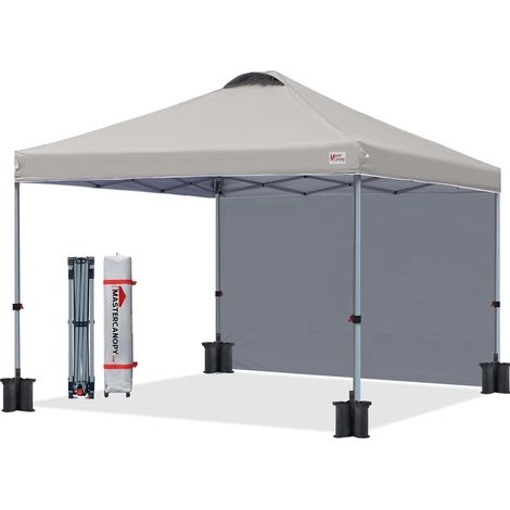 Faltpavillon Seitenwand Entlüftung Markt Garten 2.5x2.5M Hellgrau (1/5)