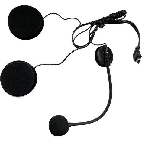 Accessoires pour casque de moto demi-casque : micro, haut-parleur et oreillette Bluetooth (1/4)