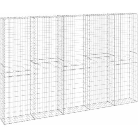 Maison Exclusive - Gabionenwand mit Abdeckung Verzinkter Stahl 30