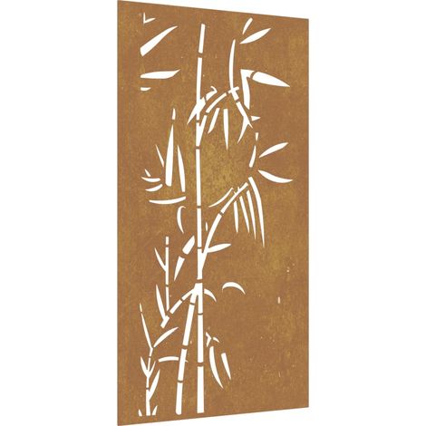 Décoration murale jardin 105x55 cm acier corten design bambou CFW478636 (1/5)