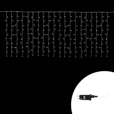 Tenda luminosa 3 metri 200 Led Bianco Freddo fisso e intermittente prolungabile altezza 100cm da esterno Wisdom (1/5)
