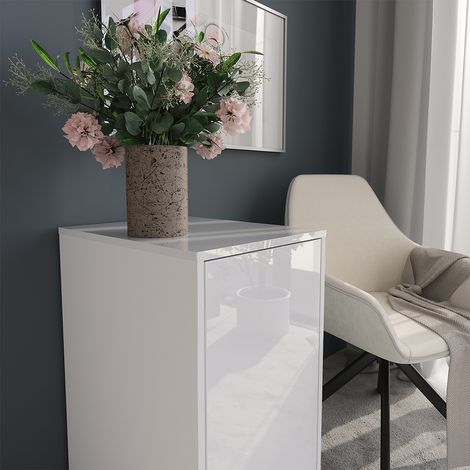 Aparador Sherry, Blanco, 40.2 x 76.2 cm con tapa de contenedor, Vicco (1/5)